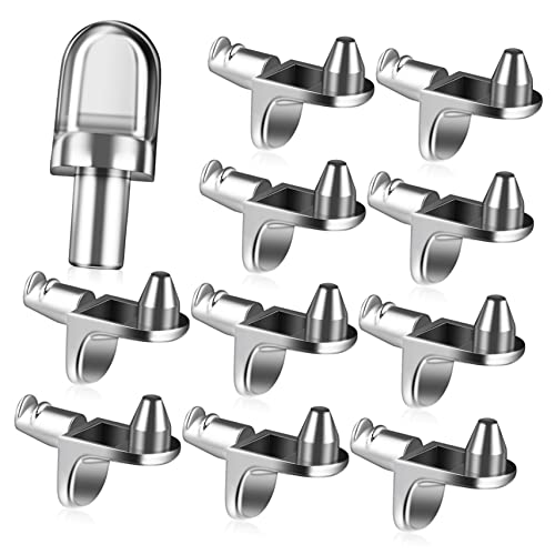 HOMSFOU 40piezas Soportes Metálicos Para Estantes Unidades Para Armarios Estanterías y Muebles Fijación Fácil y Segura De Valdas Para Cocinas y Librerías