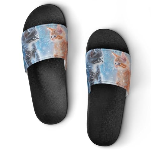 Cats And Ice House Sandals Slip On Bathroom Slippers Beach Summer Shoes for Men Women