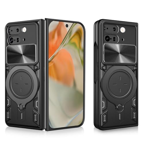 LHNUNP for Google Pixel 9 Pro Fold }OlbgX^hP[X MagSafeΉ [Oz_[JXC_[] X^ wh~ ϏՌ  یP[X, Black