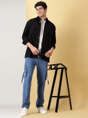 Image of Thomas Scott Men's | Solid | Full Sleeve | Oversized Fit | Cotton Blend | Spread Collar | Casual Shirt