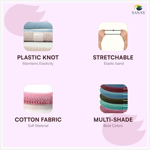 Image of Sanas Hair Rubber Band For Girls (10Pcs) Rubber Band For Hair Ties For Women Stylish Useful Gifts For Woman Rubber Bands For Hair Accessories For Women Stylish Hair Tie (10Pcs) (Pastel Multicolours)