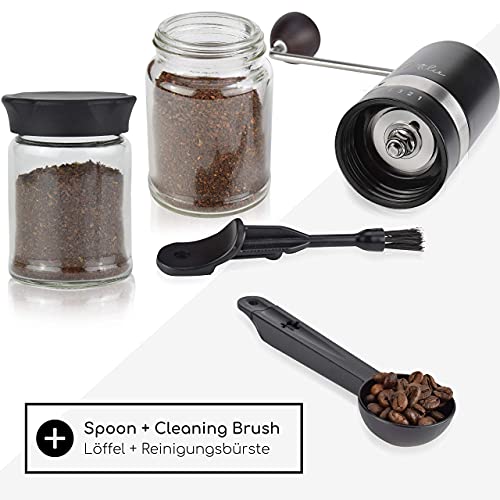 Milu Manuelle Kaffeemühle Handkaffeemühle mit Edelstahl Mahlwerk I 6 Stufen Mahlgradeinstellung I Espressomühle I – mit… – Bild 5