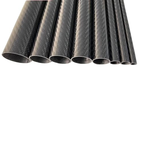 3k Carbon Fiber Tube, Twill Shining, Length:500mm, Wall Thickness: 1mm,Calibre: 35mm-62mm RC Airplane Models Accessories Carbon fiber square tube(51x49x500MM 2PCS)