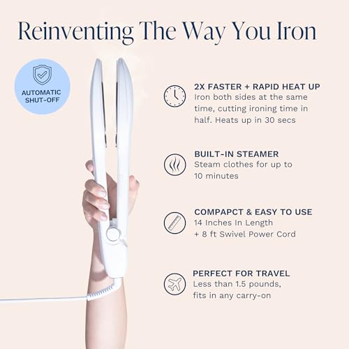 Nori Press Travel Steam Iron - Portable Handheld Iron With Steamer - No Ironing Board Required - 6 Fabric Settings, Dual Voltage - Removes Wrinkles on All Fabrics - User Manual Included - White - Image 4