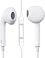Fone de Ouvido com Fio Premium, Compátivel com Lightning, iOS - iPhone 5, 6, 7, 7, 8, X, 11, 12, 13 e 14, Microfone integrado e Controle de Volume, Graves Aprimorados, Qualidade Premium, 1° Geração