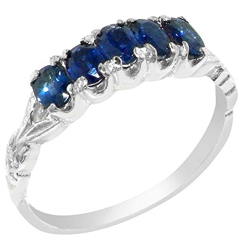 925 Sterling Silver Real Genuine Sapphire Womens Eternity Ring