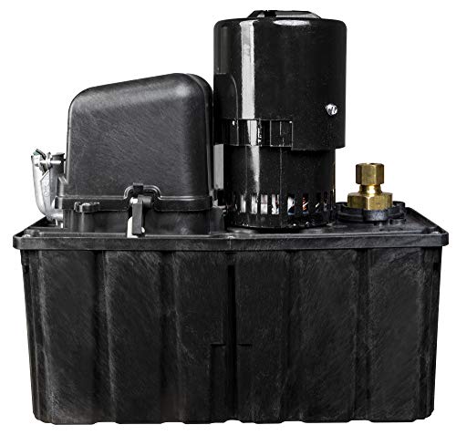 Image of Little Giant HT-VCL-60-P 1 /3 HP, 115-Volt, 575 GPH, 62-Ft. Shutoff, High Temperature Plenum Condensate Pump with 14-Ft. Lead Wires, Black, 553160101