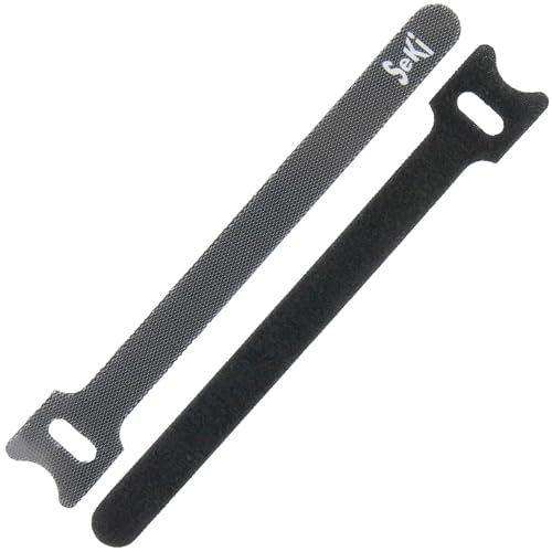SeKi Pack of 50 Velcro Cable Ties, Black, 15 cm, Velcro Tape, 12 mm Wide, Cable Management, Cable Organiser - Image 2
