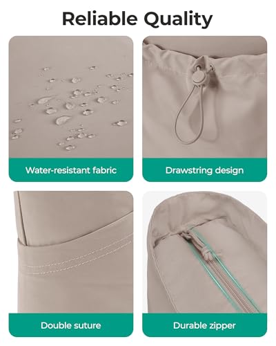 Image of BAGSMART Foldable Tote Bag with Drawstring Bag, Tote Bag Shoulder Bag Top Handle Handbag for Travel, Work, Beach, Gym