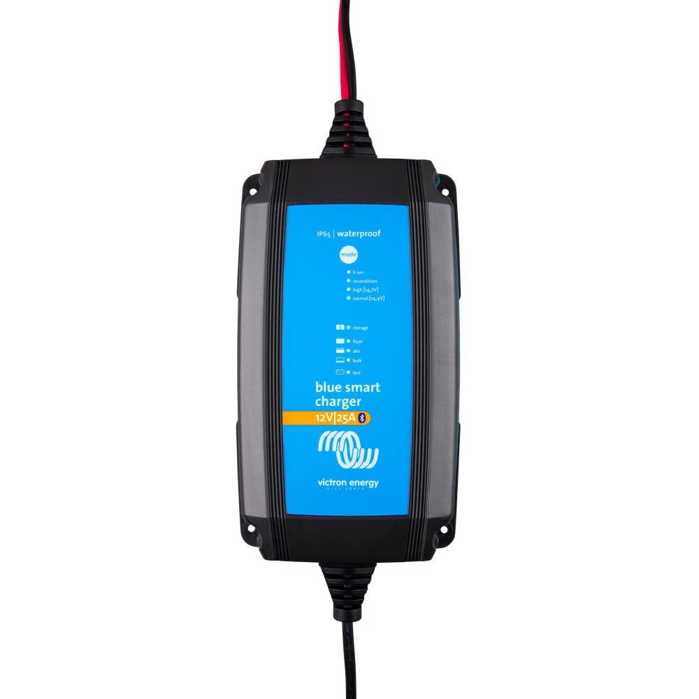 Victron Energy Blue Smart IP65 Smart Car Battery Charger 12V 25A, Trickle Charger for Car Battery and Desulfator for Motorcycle, ATV, RV, Lithium and Deep Cycle Batteries, CEE 7/17