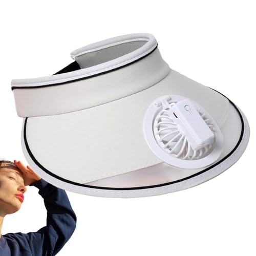Nkmujil Sombrero ventilado, sombrero de ventilador portátil, tapa de ventilador recargable, visera solar, sombrero de ventilador multicolores, velocidad del de 3 velocidades y recargable por
