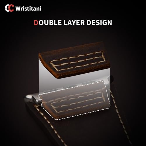 Image of Wristitani Genuine Leather Strap Compatible With Apple Watch