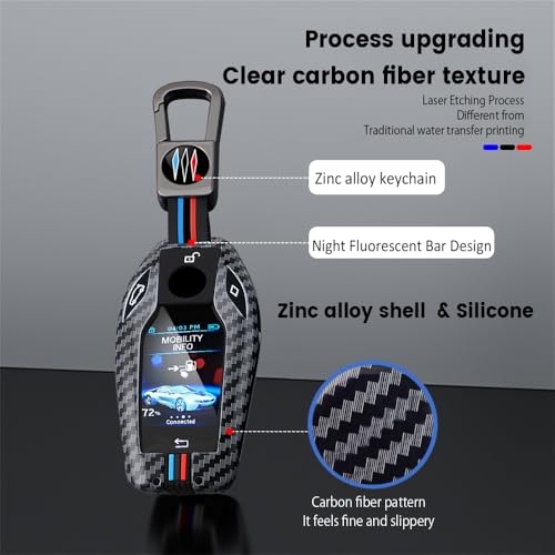 Coque clé BMW Display Key Série 5 7 porte-clés carbone KUNIO - 4