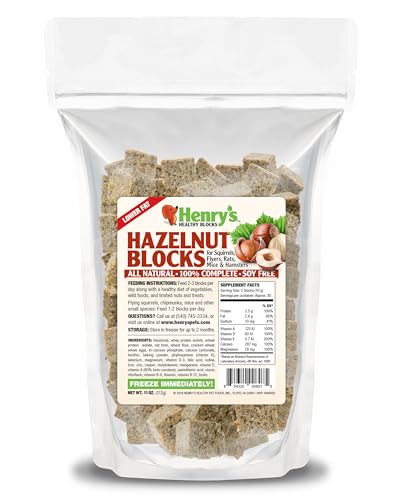 Henry's Hazelnut Blocks - Nutritionally Complete Food for Squirrels, Flying Squirrels, and Chipmunks, 11 Ounces