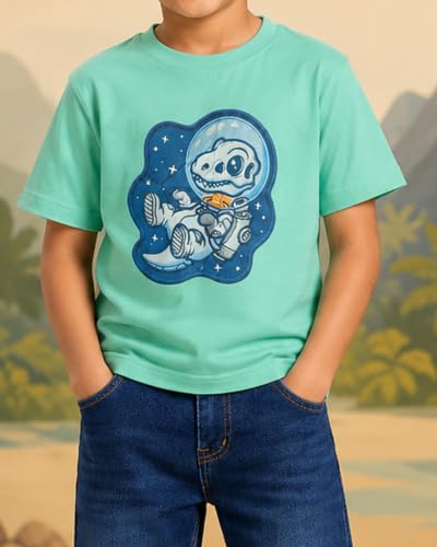 Image of KiddoPanti Boys Printed Co-Ords Set | 100% Cotton & Cottnon Spandex Woven | Drop Shoulder Tshirt with Jeans | Graphic Printed Design| Outerwear For Kids