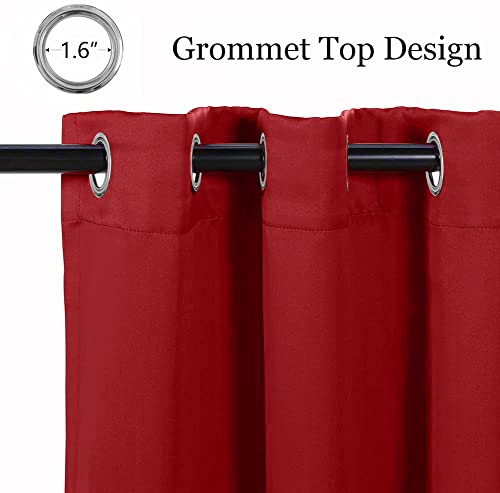 Mysky Home Blackout Curtains For Living Room Thermal Insulated Grommet Curtain Room Darkening Window Panel For Bedroom, 1 Curtain Panel, 42 X 63 Inch, Red #TOP1