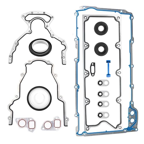 LS Gasket Kit for GM LS V8 Engines 4.8L 5.3L 5.7L 6.0L 6.2L - Includes Oil Pan, Gen III Valley Cover, Front Timing Cover & Rear Main Seal Gasket Set Replaces CS5975A CS9284 12558178