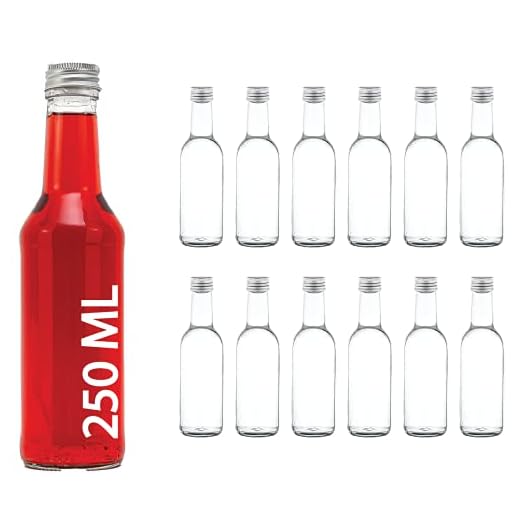 casa-vetro 12 lot de Bouteilles de 250 ML de Liquide pour jus de Fruits, Petites Bouteilles de vin à remplir soi-même 0,25 l, Verre, Weiß, Lot de 12