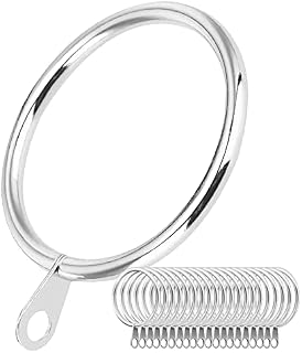 LAKEDO Metal Curtain Rings20 Pack, Silver 30mm I Heavy Duty Iron Curtain Rings For Hanging Window And Shower Curtains - Drape Sliding Curtain Pole Rings  Silver, Black And Brass Colors