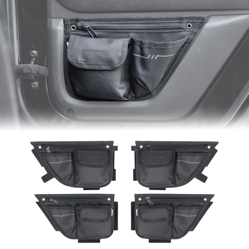 JOYTUTUS Oxford Front Rear Door Storage Pockets Compatible with 2007-2017 Wrangler JK 4-Door 4 Pack Insert Organizer Boxes for Interior Storage Expansion