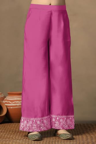 Image of Fashion Dream Girls Chanderi Ethnic Top & Palazzo Set|Indo Western Set|Salwar Suit