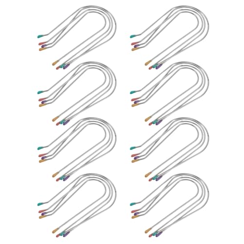 TOPPERFUN Lot de 32 Pinces de Rechange U pour Bigoudis Chauffants Électriques en Acier Inoxydable, Clips 2,54 Cm 3,2 Cm 3,81 Cm 4,45 Cm, Maintien Ferme pour Coiffure à Domicile et Voyage,