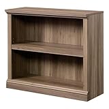 Pemberly Row 2-Shelf Engineered Wood Bookcase, 29.92 in H x 35.28 in W x 13.35 in D, Salt Oak Finish, Adjustable Shelf, Finished on All Sides, Modern Style for Living Room, Home Office or Bedroom