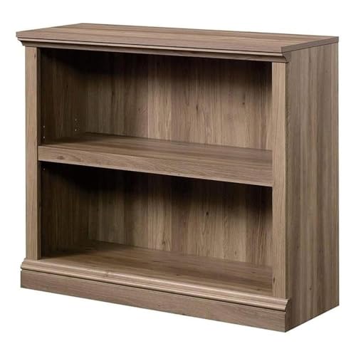 Pemberly Row 2-Shelf Engineered Wood Bookcase, 29.92 in H x 35.28 in W x 13.35 in D, Salt Oak Finish, Adjustable Shelf, Finished on All Sides, Modern Style for Living Room, Home Office or Bedroom