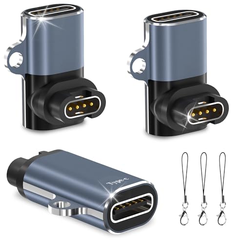 Adapter USB C do ładowania zegarka Garmin Fenix 8/8 Solar/7S/7X/E/6, Forerunner 945/955/965/265/55, Tactix, Vivoactive 4S/5, Venu 2S, 3S, SQ, Epix Pro 2, Instinct 2X, 3 szt