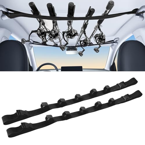 Adjustable Fishing Rod Holder 2 Pack Car Fishing Rod Holder Adjustable Fishing Pole Fishing Pole Rack Fishing Rod Rack Carrier for Car, SUVs and Vans