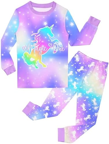 Girls Pajamas Toddler Kids Long Sleeve 2 Piece Pjs Set Unicorn Ja...