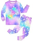 Nidoul Girls Pajamas Toddler Kids Long Sleeve 2 Piece Pjs Set Unicorn Jammies Snug Fit Sleepwear Size 7-8