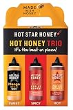 Hot Star Honey Christmas Hot Honey Gift Set – Handcrafted Trio of Sweet & Spicy Sauces – 100% Natural, No Additives –Perfect Festive Gift for Pizza, Chicken, Wings & BBQ Lovers – Made in UK – 980g