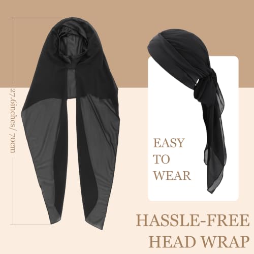 Image of DRESHOW Turban Headwrap for Women Long Hair Head Scarf Headwraps Chemo Headwear Lightweight Hair Loss Covering Hat