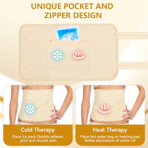 AOOWU Organische Rizinusöl-Packung, Castor Oil Pack Kit, Wiederverwendbare Rizinusöl Packungen Set für Leberentgiftung, Schilddrüse… – Ansicht 4