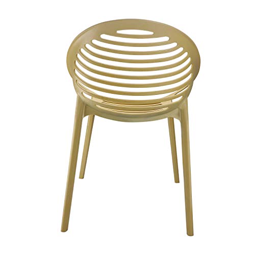 Image of CELLO Abacus Chair Set Pack of 2 - Yellow | Strong and Durable | Easy to Clean | Chair for Living Room, Bed Room, Kitchen, Office Room, Outdoor | 3 Years Warranty