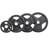 Valor Fitness OP Olympic Weight Plates Coated Rubber Weights w/Weight Plate Set, Barbell Weights w/Grips for Home Gym