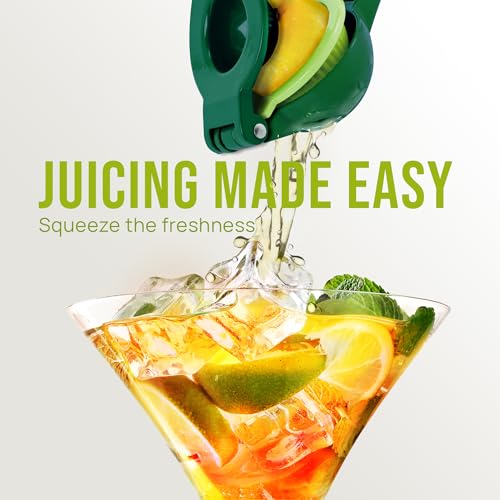 Image of Zulay Kitchen Metal 2-in-1 Lemon Squeezer - Sturdy Max Extraction Hand Juicer Lemon Squeezer Gets Every Last Drop - Easy to Clean Manual Citrus Juicer - Easy-Use Lemon Juicer Squeezer - Green /Lime