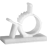 JacobsParts V1 Adhesive Cable Management Clips, 0.6 Inch Adjustable Clamp, White (10 Pack)