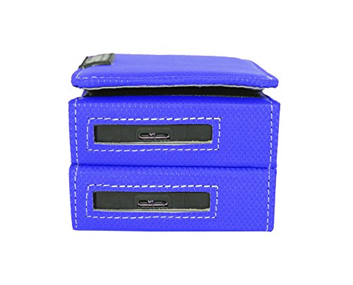 Image of Saco Dual Hard Disk Case Cover Wallet for Seagate Expansion 4TB /5TB External HDD Hard Disk Case (Maximum Size fits Upto 12.5 x 8.8 cm) - Blue