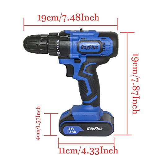 21V Schraubendreher Akkuschrauber Aufsatz Set inkl. 1.5Ah Li-Ion Akku, Schnellladegerät und 29-tlg Zubehör-Set, mit… – Bild 4