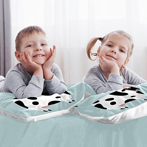 Housse de couette motif vache avec taie d'oreiller lit