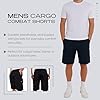 LABEL APPAREL Mens Cargo Combat Shorts Casual Cotton Elasticated Waist Regular Fit Cargo Short Workwear Half Pants, Black 3XL #3