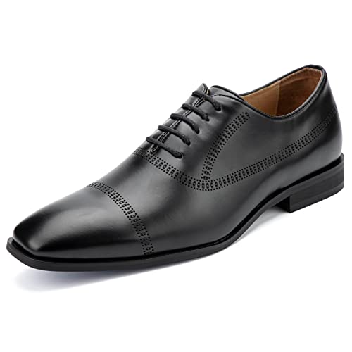 MEIJIANA Homme Oxfords Chaussure Homme Ville Cuir Business Chaussures à Lacets ete Chaussure Homme Mariage, Noir-1, 42 EU (9 UK)