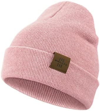 Kids Beanie Hat, Winter Toque for Boys Girls Toddler Children, Double Layer Knit Cap