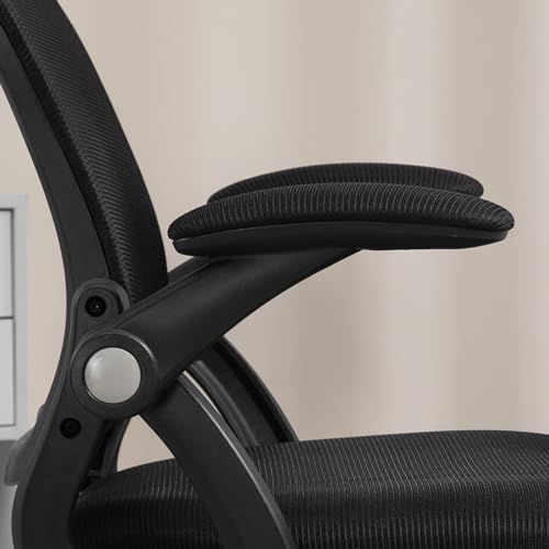 Sedia da Ufficio Ergonomica con Schienale a Rete e Seduta Imbottita, Altezza Regolabile, 65.5x61.5x88-97.5cm, Nero - Sedia gaming - Immagine 8