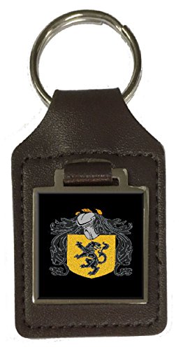 Porte-clés en cuir Jenkins gravé du blason familial pour un cadeau unique