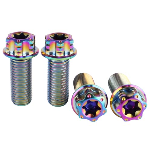 Image of 4Pcs Titanium Bolt Flange Torx Head M8 M10 x 20 25 30mm Screw Bolt for Motorcycle Car Modifications (Rainbow, M10x25mm Pitch 1.25)