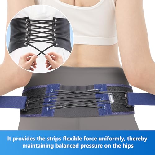Velpeau Sacroiliac (Si Joint) Belt for Women and Men, Adjustable Pulley Sliding Strips, Hip Support Belt for Sciatica, Pelvis, Lower Back, Leg and Sacral Nerve Pain Relief, Anti-Slip (Regular (Hip Size 28.5\" - 37.5\")) - Thumbnail 2