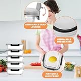 Glass Food Storage Container with Lid 5pcs, 1040ml Reusable Airtight Glass Lunch Meal Container Stackable Tableware Organization and Storage, Safe for Microwave Ovens Refrigerators Dishwashers (Black) - Image 4